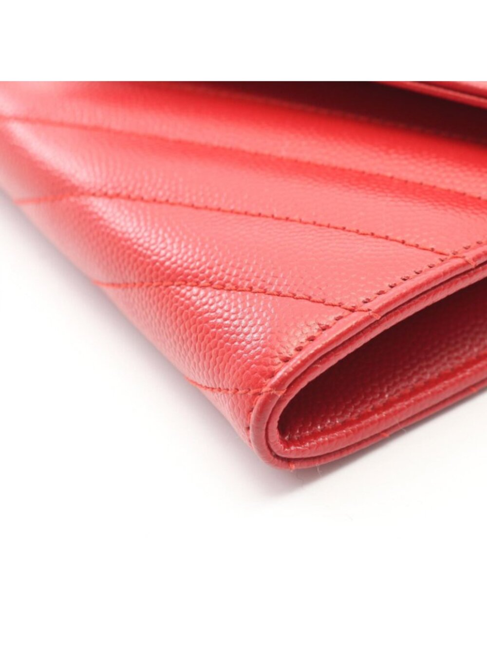 Saint Laurent Paris Bifold Wallet Monogram Red Leather Cassandra Matelasse - Picture 7 of 9